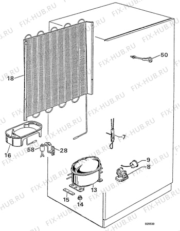 Взрыв-схема холодильника Arthurmartinelux AR2430W - Схема узла Cooling system 017